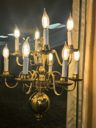 (5) WALL SCONE LIGHT FIXTURES W/ POLISHED GOLD FINISH.