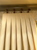 (4) 30" SECTIONS OF TAN WALL ACCENT DRAPES EACH W/ (4) MOUNTING POSTS. - 3