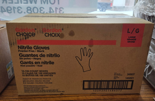 (1) CASE OF GORDONS CHOICE NITRILE GLOVES - LARGE
