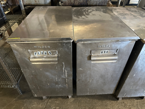 (2) 15 GALLON STAINLESS INGREDIENTS BINS