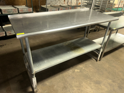 60" X 30" STAINLESS TABLE W/ 1" BACK SPLASH