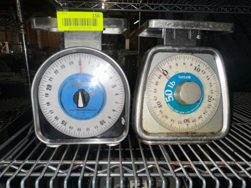 (2) ASSORTED PORTION SCALES.