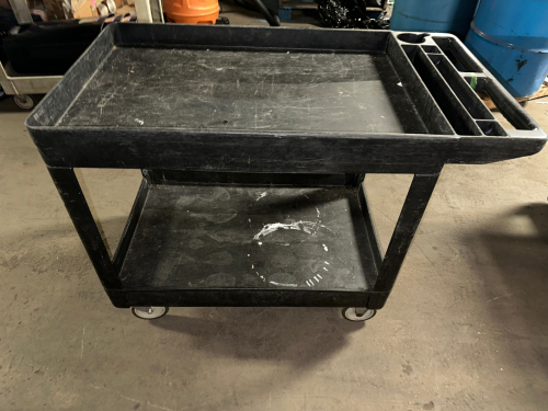 TWO TIER PLASTIC UTILITY CART.