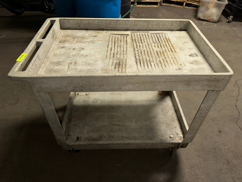 TWO TIER PLASTIC UTILITY CART.
