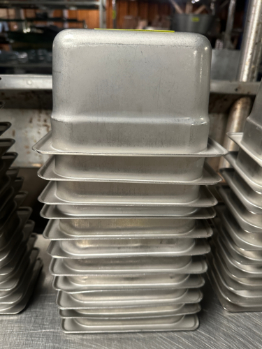 (10) 1/9TH SIZE STAINLESS INSERTS 4" DEEP.