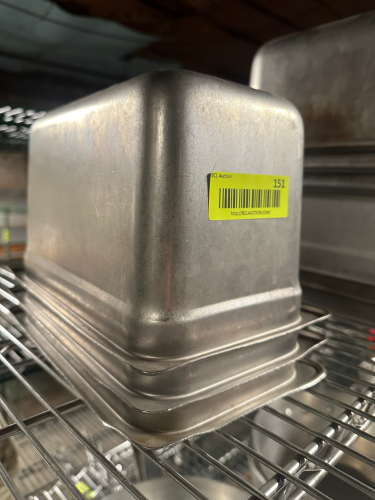 (3) 1/4 SIZE STAINLESS INSERTS. 6" DEEP