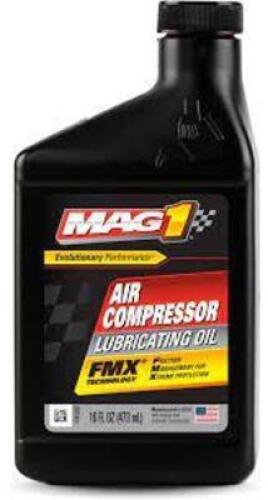 DESCRIPTION: (4) AIR COMPRESSOR OIL BRAND/MODEL: MAG ONE RETAIL$: $18.332 EA SIZE: 16 FL OZ QTY: 4