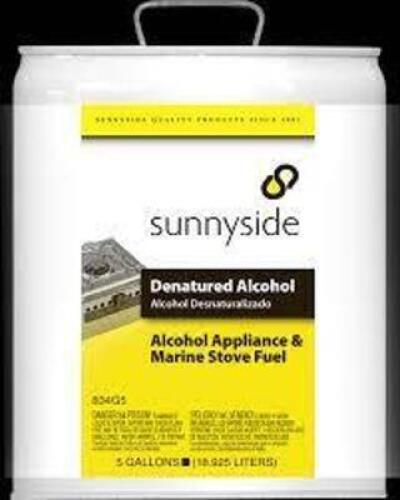 DESCRIPTION: (1) DENATURED ALCOHOL BRAND/MODEL: SUNNYSIDE #44ZU09 RETAIL$: $12.00 SIZE: 5 GALLON QTY: 1