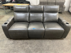 MACYS GREMEL LEATHER POWER RECLINING SOFA W/ WIRELESS CHARGER. - 2