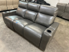 MACYS GREMEL LEATHER POWER RECLINING SOFA W/ WIRELESS CHARGER. - 3