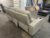 MACYS TAN LEATHER POWER RECLINING SOFA W/ WIRELESS CHARGER. - 4