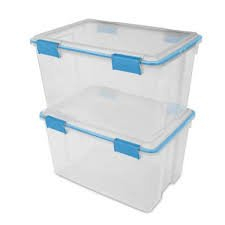 (2) LOCKING STORAGE TOTES WITH GASKETS