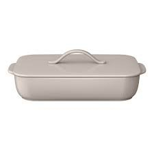 (1) STONEWARE COVERED BAKER