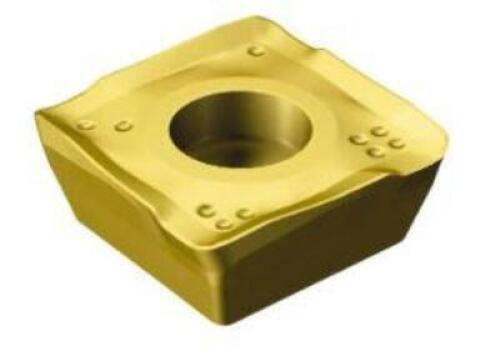 DESCRIPTION: (20) 490R STYLE CARBIDE MILLING INSERTS INFORMATION: SANDVIK COROMANT 490R-08T308M-KM 1020 RETAIL$: $ 27.24 PER INSERT SIZE: 5.6mm L 3.3
