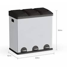 (1) 3 COMPARTMENT TRASH AND RECYCLING BIN