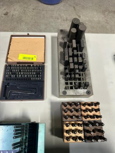 STEEL LETTER AND NUMBER STAMP SETS WITH ASSORTED PUNCHES AND PIN GAUGE SETS