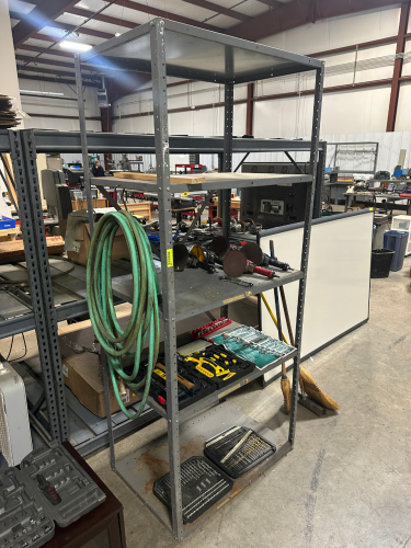 36" X 24" FIVE TIER METAL SHELF.