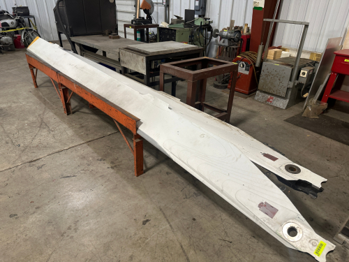 (2) LARGE METAL HELICOPTER BLADES.