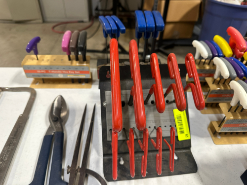 (2) ASSORTED T HANDLE HEX KEY SETS.