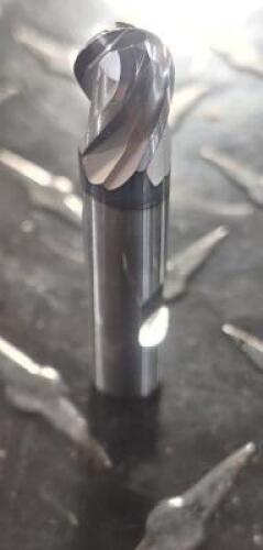 DESCRIPTION: (1) 4 FLUTE SOLID CARBIDE BALL END MILL INFORMATION: NIAGARA 60722 RETAIL$: $ 103.28 EA SIZE: 3/8"" CUT/SHANK 3/8" LOC QTY: 1