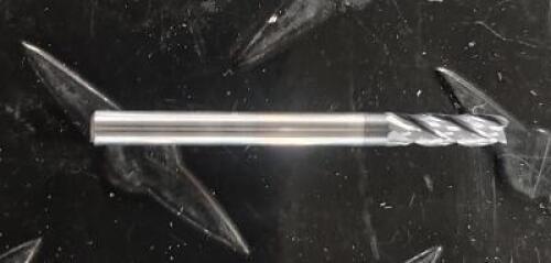 DESCRIPTION: (1) 4 FLUTE SOLID CARBIDE END MILL INFORMATION: NIAGARA N60651 RETAIL$: $27.50 SIZE: 1/8" CUT/SHANK 3/8" LOC QTY: 1