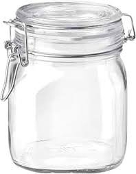 (1) GLASS JAR CANISTER WITH LOCKING LID