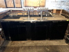 BEVERAGE AIR THREE DOOR DRAFT BEER BOX W/ (2) 5GROUP STAINLESS TAP HEADS.