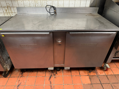 HOBART 60" TWO DOOR WORK TOP COOLER.