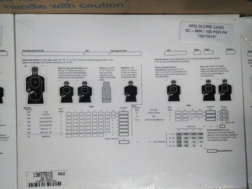 (3) PACKS OF (100) ANNUAL RIFLE QUALIFICATION SCORING CARDS