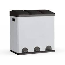 (1) 3 COMPARTMENT TRASH AND RECYCLING BIN