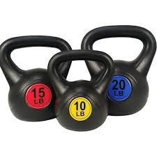 (1) BOX OF (3) KETTLEBELL WEIGHTS