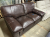 MACY'S MYARS 69" LEATHER LOVESEAT - 7