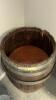 RUSTIC WOODEN HALF-BARREL WITH METAL BANDS - 2