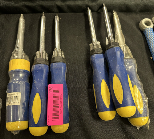(6) EZ POWER SCREW DRIVERS W/ ASSORTED BIT SETS.