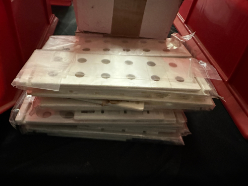 (2) CASES OF PLASTIC TEST TUNE RACKS 25 MM HOLES