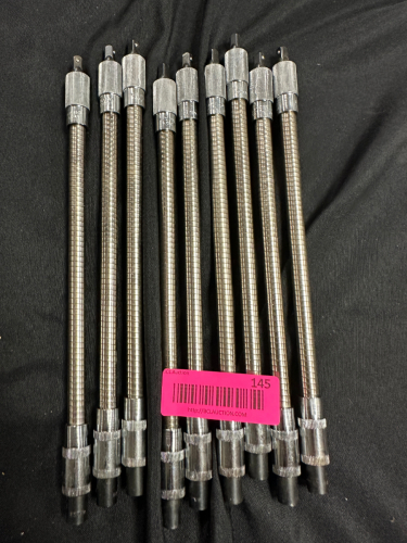 (9) EZ POWER FLEXIBLE SCREW DRIVER ATTACHMENTS.