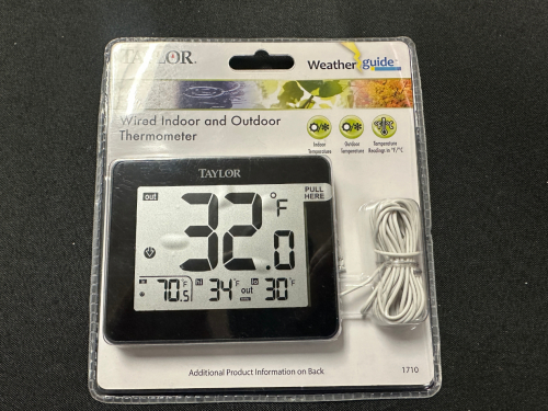 (6) TAYLOR WIRED INDOOR / OUTDOOR THERMOMETERS