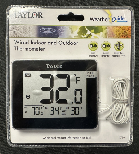 (6) TAYLOR WIRED INDOOR / OUTDOOR THERMOMETERS