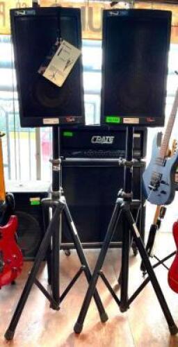 XTREME MPA 5100 POWERED PA SPEAKER SET W/ STANDS