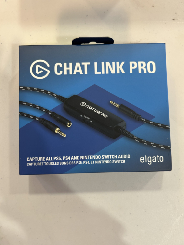 ELGATO CHAT LINK PRO AUDIO CABLE ADAPTER FOR PS5, PS4, AND NINTENDO SWITCH.