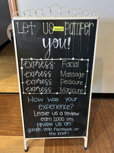 TWO SIDED HINGED CHALK DISPLAY