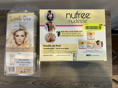 NUFREE NUDESSE NON-WAX HAIR REMOVAL LOT INCLUDING DOUBLE JAR PACK AND LITTLE ONE JAR PACK. PROFESSIONAL HAIR REMOVAL SYSTEM