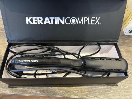 KERATIN COMPLEX PROFESSIONAL STYLING FLAT IRON / HAIR STRAIGHTENER WITH POWER CORD. INCLUDES ORIGINAL BOX