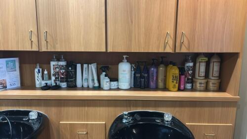 (1) LARGE LOT OF ASSORTED USED SHAMPOO AND CONDITIONER PRODUCTS