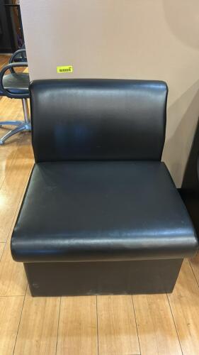 (2) PIECE BLACK FAUX LEATHER ARMLESS CHAIR