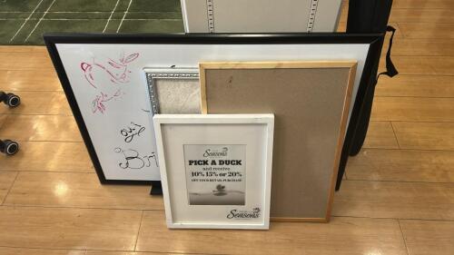 (1) LOT OF ASSORTED CORK BOARDS, PICTURE FRAMES, AND MISC.