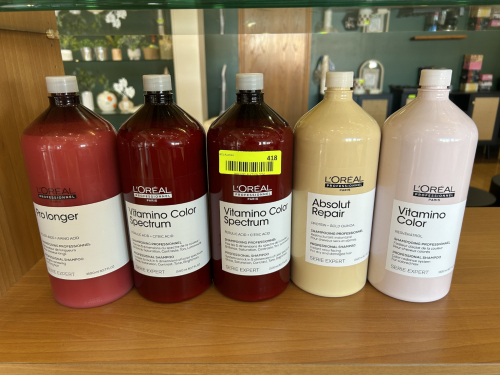 (5) ASSORTED 1500 ML BOTTLES OF LOREAL HAIR CARE SHAMPOO