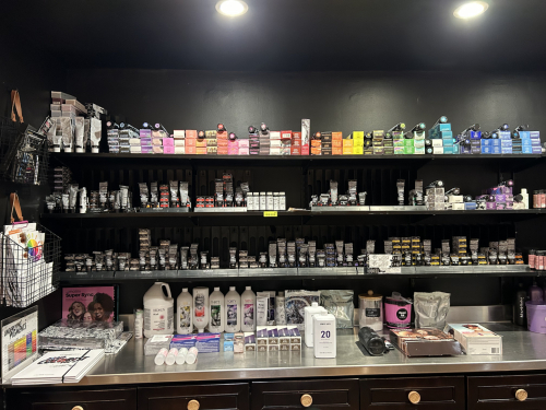 (1) LARGE LOT OF ASSORTED BEAUTY SUPPLIES, HAIR COLOR, ETC.