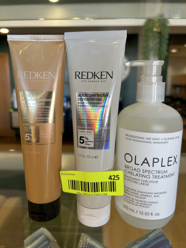(3) ASSORTED BOTTLES OF REDKEN AND OLAPLEX PRODUCTS