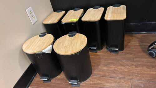 (6) ASSORTED SMALL TRASH CANS
